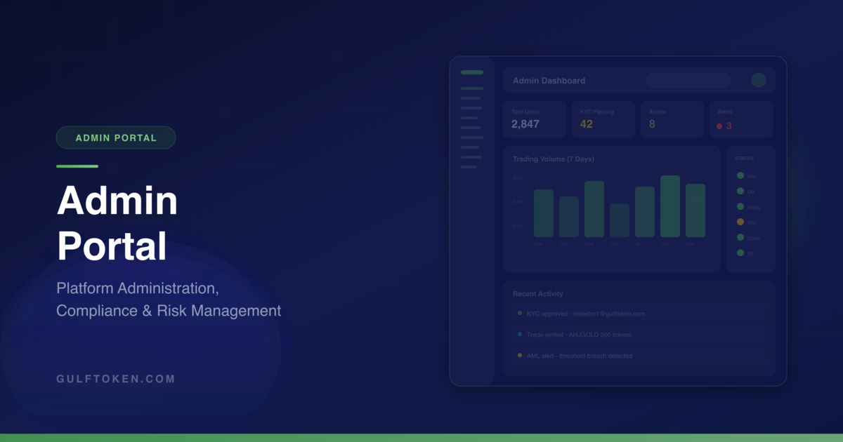 Admin Portal | GulfToken - Back-Office Platform for Tokenization ...